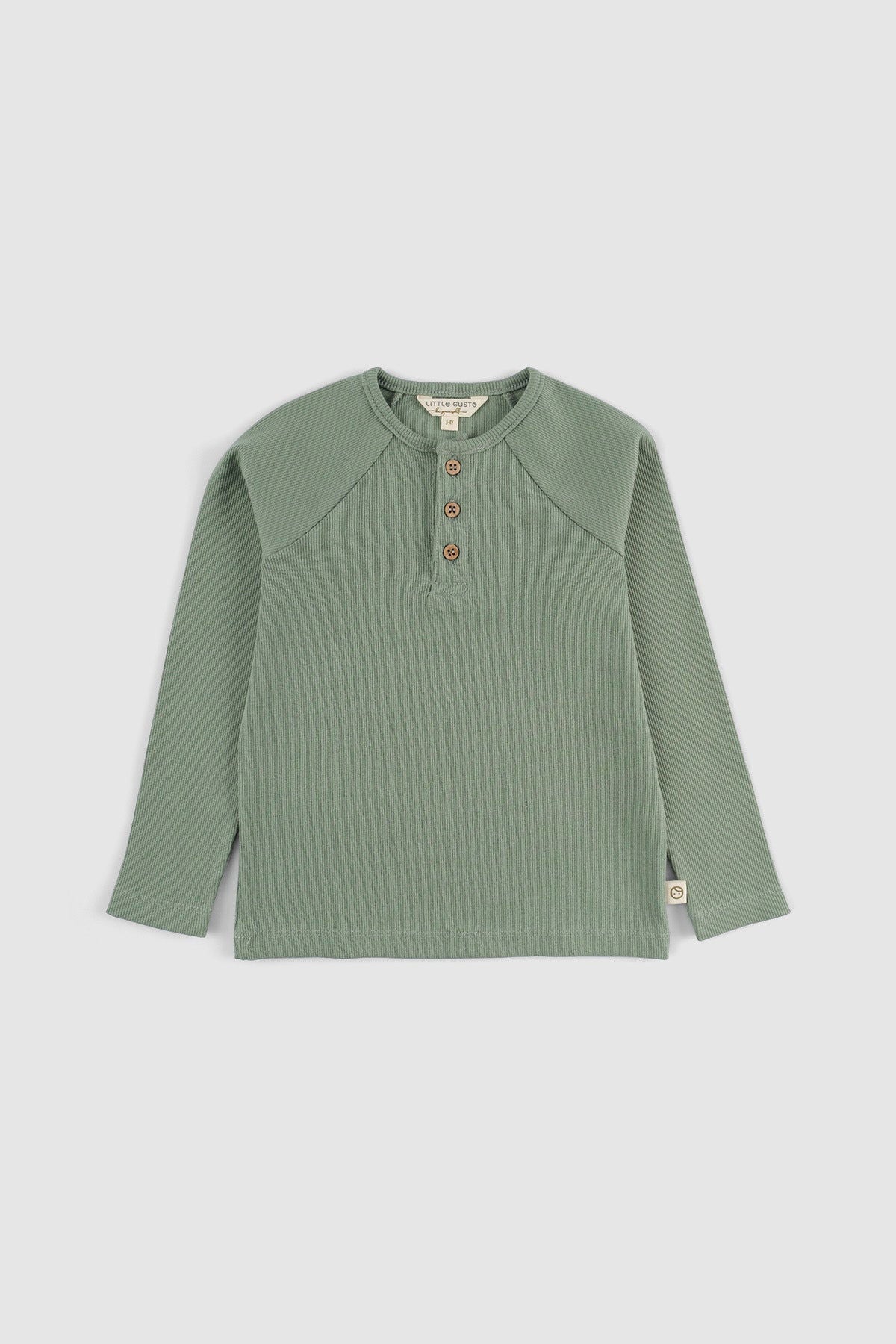 Çocuk Kaşkorse Sweatshirt Yeşil Organik Pamuk - Little Gusto - Çocuk Sweat