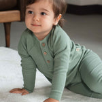 Çocuk Kaşkorse Sweatshirt Yeşil Organik Pamuk - Little Gusto - 