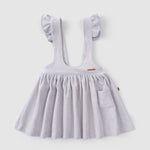 Fitilli Kadife Bebek Gri Jile Elbise - Little Gusto