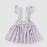 Fitilli Kadife Bebek Gri Jile Elbise - Little Gusto