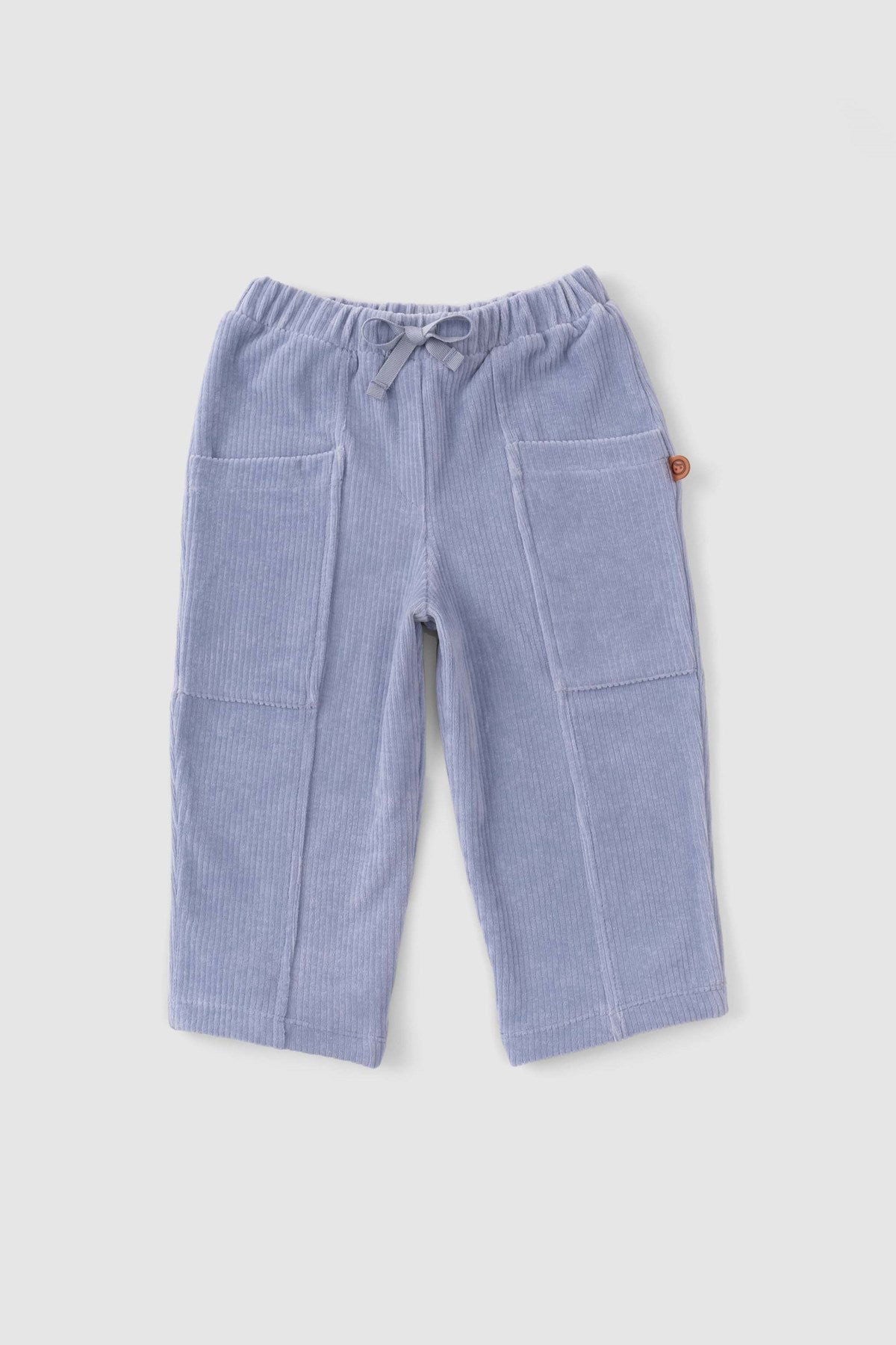 Fitilli Kadife Bebek Pantolon Mavi - Little Gusto