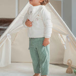 Fitilli Kadife Bebek Pantolon Yeşil - Little Gusto - Bebek Pantolon