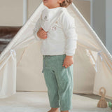 Fitilli Kadife Bebek Pantolon Yeşil - Little Gusto - Bebek Pantolon