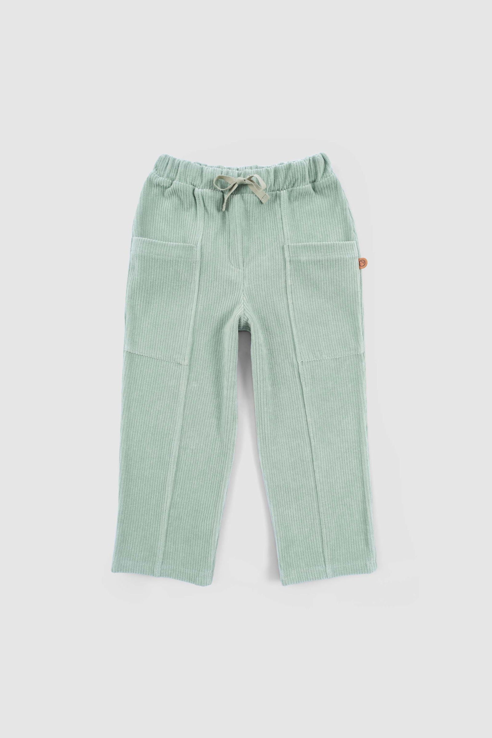 Fitilli Kadife Bebek Pantolon Yeşil - Little Gusto - 