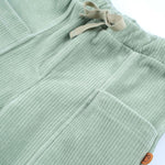 Fitilli Kadife Bebek Pantolon Yeşil - Little Gusto - 
