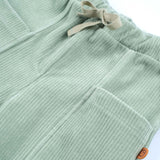 Fitilli Kadife Bebek Pantolon Yeşil - Little Gusto - 