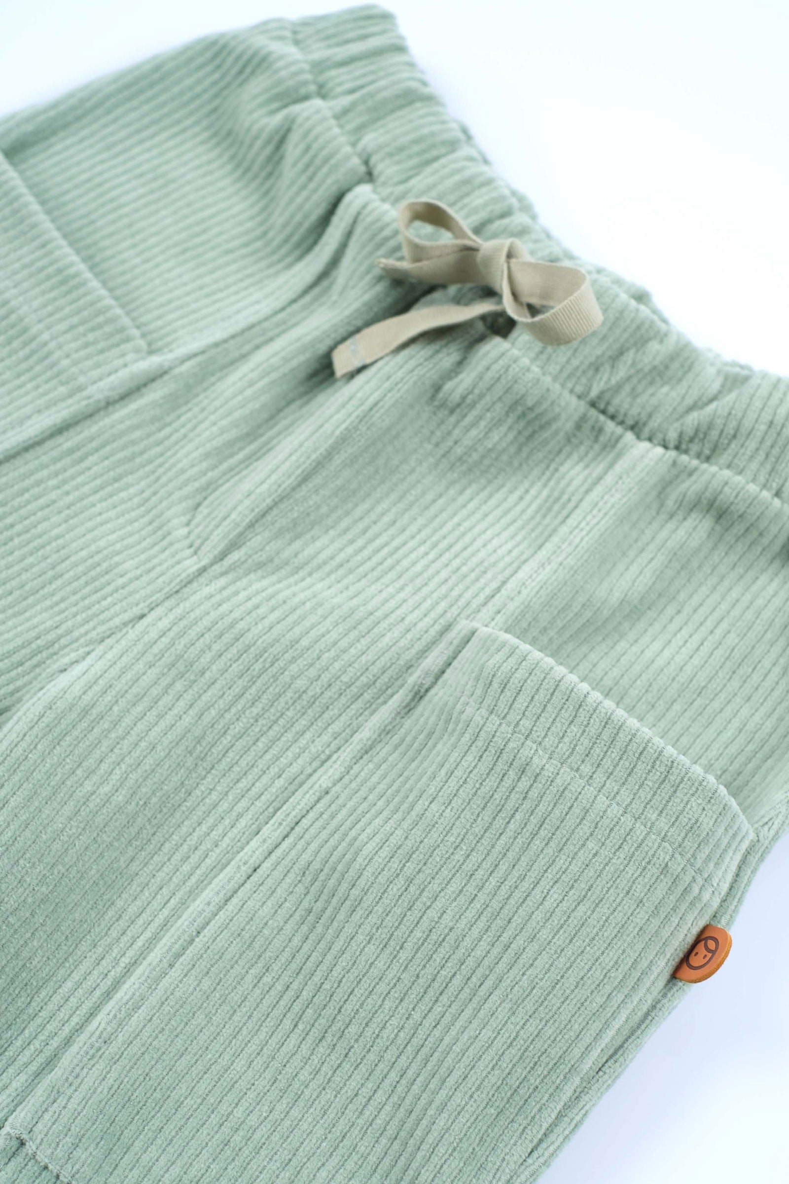 Fitilli Kadife Bebek Pantolon Yeşil - Little Gusto - 