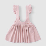 Fitilli Kadife Bebek Pembe Jile Elbise - Little Gusto