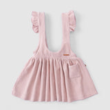 Fitilli Kadife Bebek Pembe Jile Elbise - Little Gusto