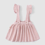 Fitilli Kadife Bebek Pembe Jile Elbise - Little Gusto