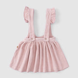 Fitilli Kadife Bebek Pembe Jile Elbise - Little Gusto