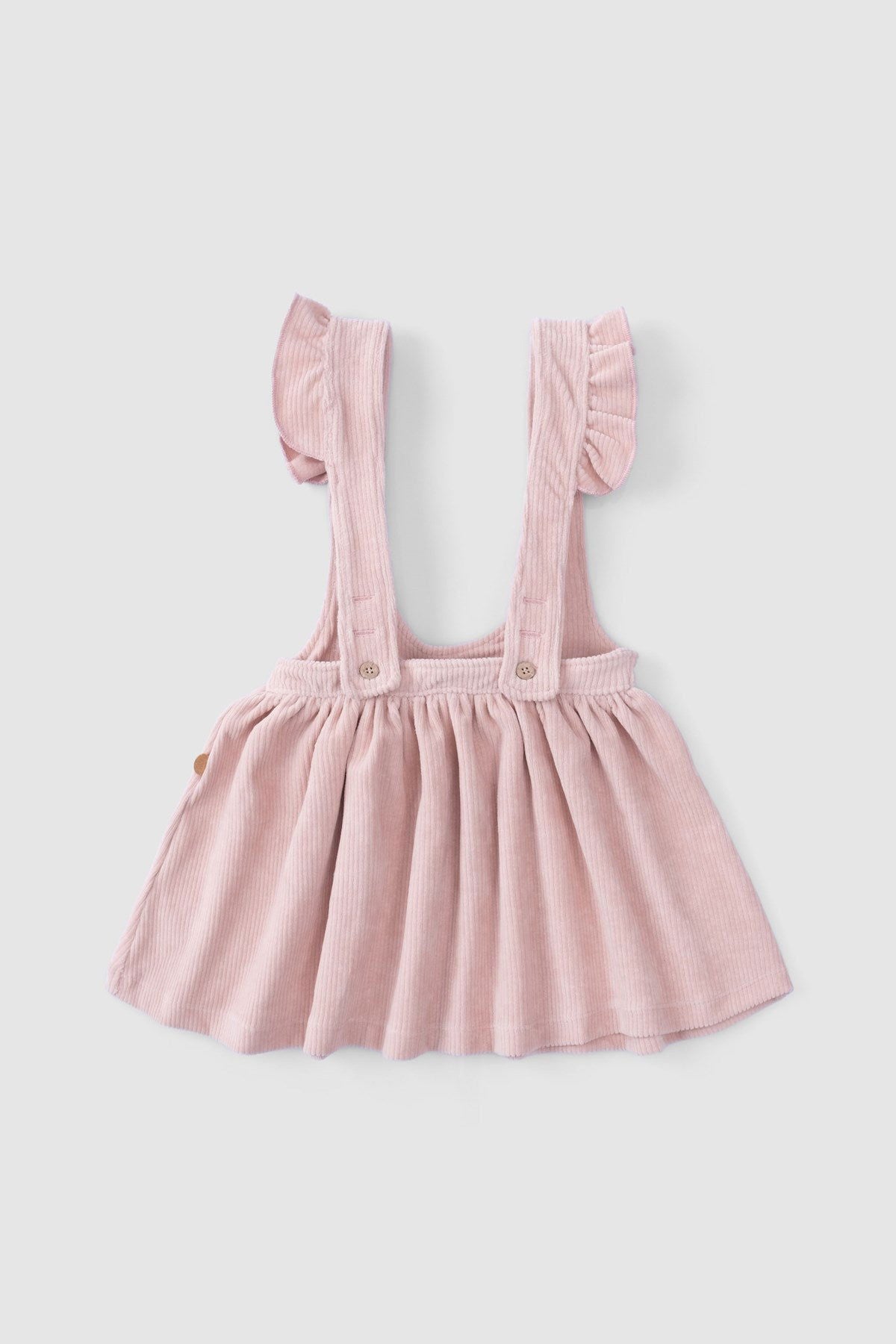Fitilli Kadife Bebek Pembe Jile Elbise - Little Gusto