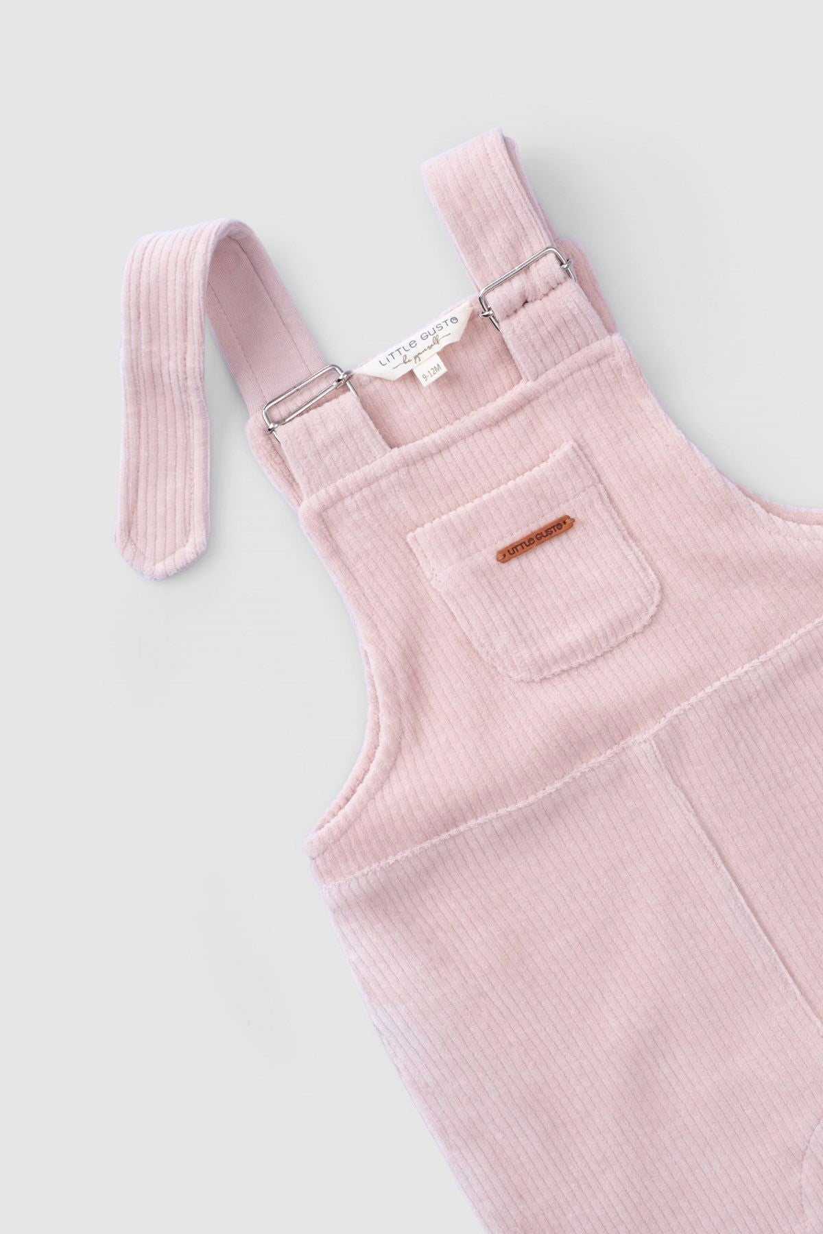 Fitilli Kadife Bebek Salopet Pembe - Little Gusto