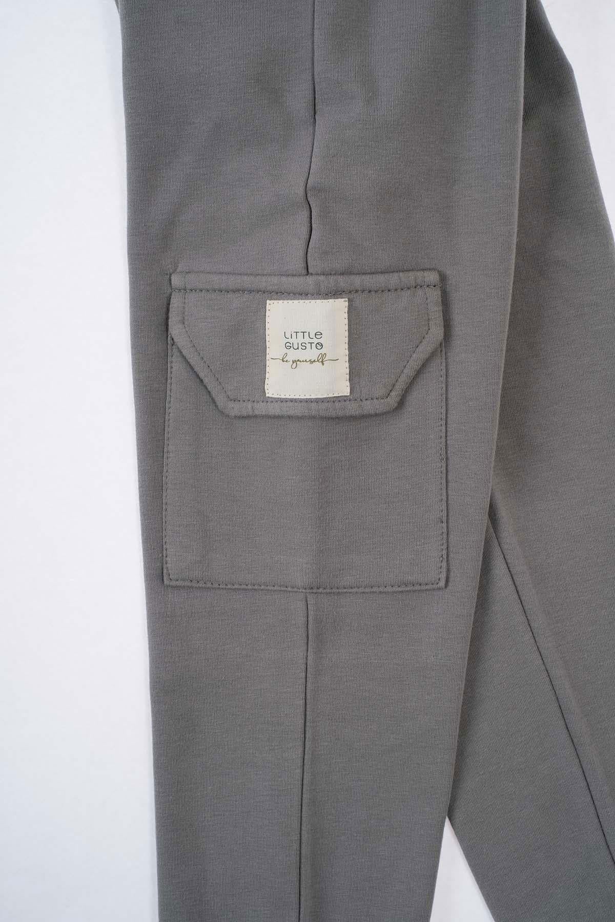 Jogger Pantolon Çocuk Gri Organik Pamuk - Little Gusto - 