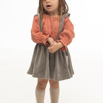 Kadife Jile Elbise Bebek Gri - Little Gusto