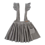 Kadife Jile Elbise Bebek Gri - Little Gusto