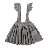 Kadife Jile Elbise Bebek Gri - Little Gusto