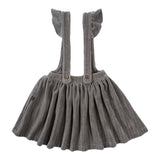 Kadife Jile Elbise Bebek Gri - Little Gusto