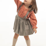 Kadife Jile Elbise Bebek Gri - Little Gusto