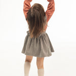 Kadife Jile Elbise Bebek Gri - Little Gusto