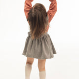 Kadife Jile Elbise Bebek Gri - Little Gusto