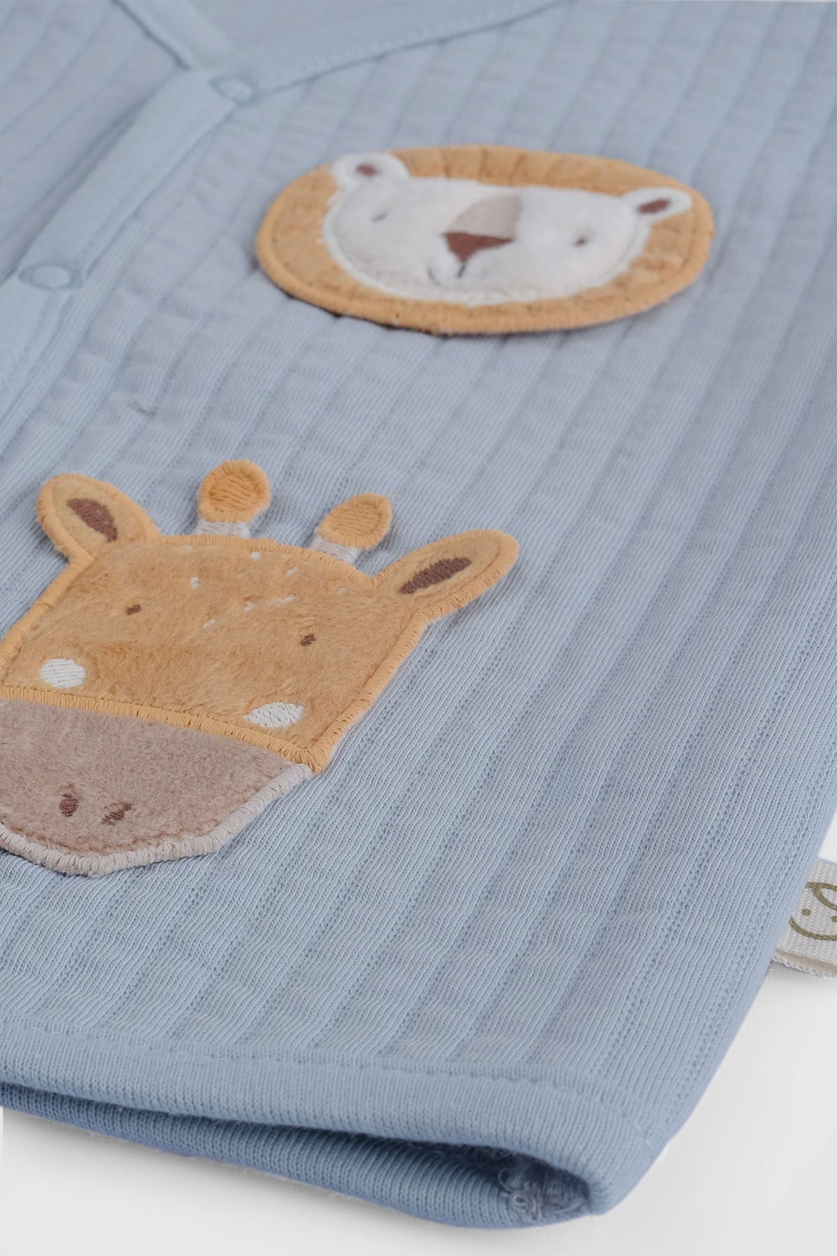 Kapitone Animal Aplikeli Mavi Bebek Yelek - Little Gusto