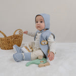 Kapitone Animal Aplikeli Mavi Bebek Yelek - Little Gusto