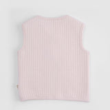 Kapitone Aplikeli Pembe Bebek Yelek - Little Gusto