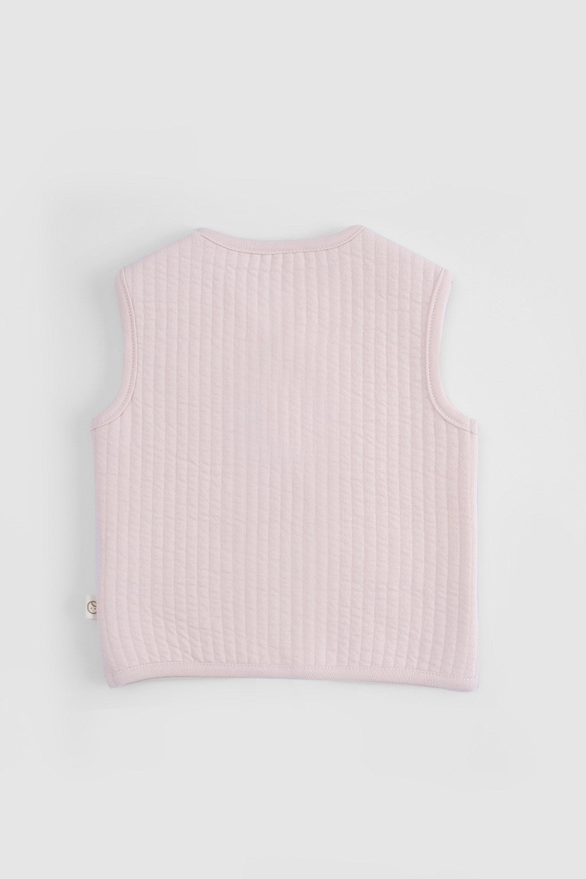 Kapitone Aplikeli Pembe Bebek Yelek - Little Gusto