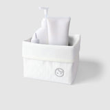 Kapitone Organik Pamuk Organizer Sepet 15x17 cm Beyaz - Little Gusto