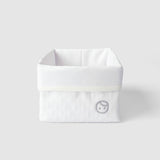 Kapitone Organik Pamuk Organizer Sepet 15x17 cm Beyaz - Little Gusto