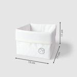 Kapitone Organik Pamuk Organizer Sepet 15x17 cm Beyaz - Little Gusto