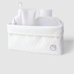 Kapitone Organik Pamuk Organizer Sepet 25x16 cm Beyaz - Little Gusto