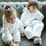 Kapüşonlu Wellsoft Tulum Bebek Beyaz - Little Gusto - 