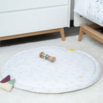 Kaydırmaz Tabanlı Yuvarlak Bebek Emekleme Minderi Feather 100x100 cm - Little Gusto - 