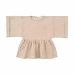 Kimono Kollu Çocuk Bluz Bej Organik Pamuk - Little Gusto - 