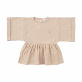 Kimono Kollu Çocuk Bluz Bej Organik Pamuk - Little Gusto - 