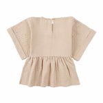 Kimono Kollu Çocuk Bluz Bej Organik Pamuk - Little Gusto - 
