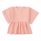 Kimono Kollu Çocuk Bluz Pembe Organik Pamuk - Little Gusto - Bluz