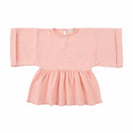Kimono Kollu Çocuk Bluz Pembe Organik Pamuk - Little Gusto - 