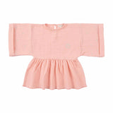 Kimono Kollu Çocuk Bluz Pembe Organik Pamuk - Little Gusto - 