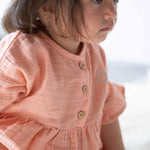 Müslin Elbise Pembe Organik Pamuk - Little Gusto - 