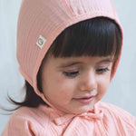 Organik Pamuk Müslin Pembe İngiliz Bebek Şapka - Little Gusto - 