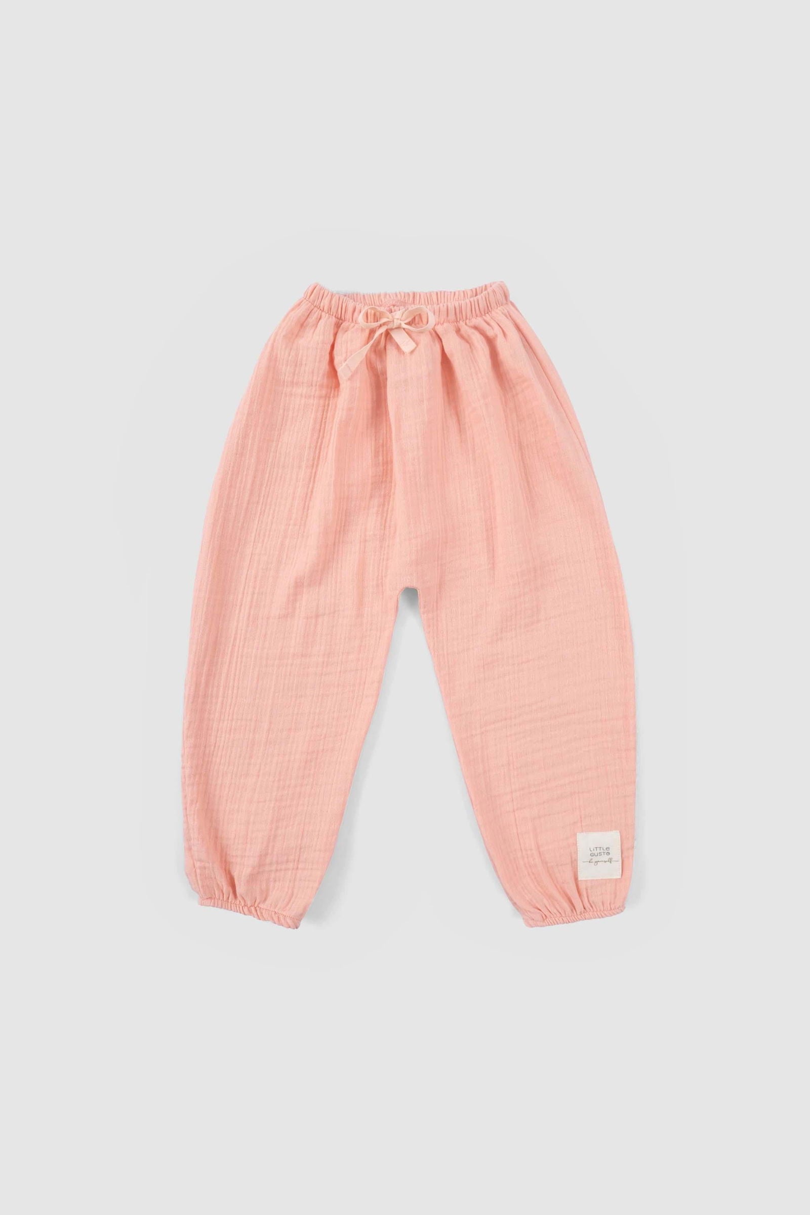Müslin Pantolon Pembe Organik Pamuk - Little Gusto - Bebek Pantolon