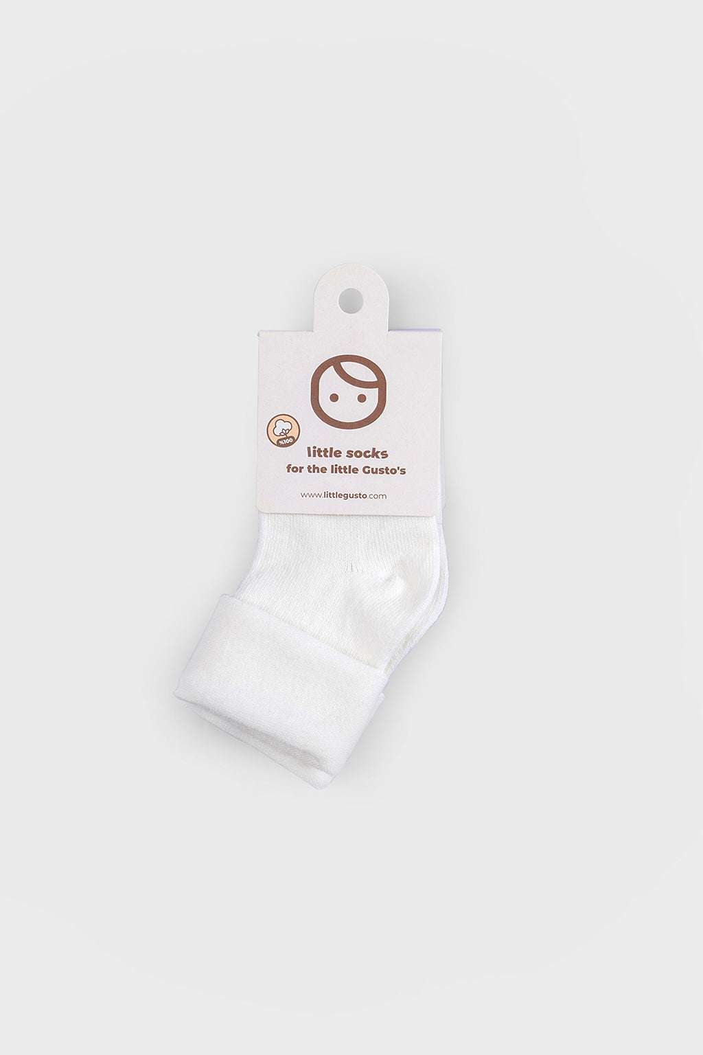 Organik Bebek Çorabı Beyaz - Little Gusto - Bebek Çorap