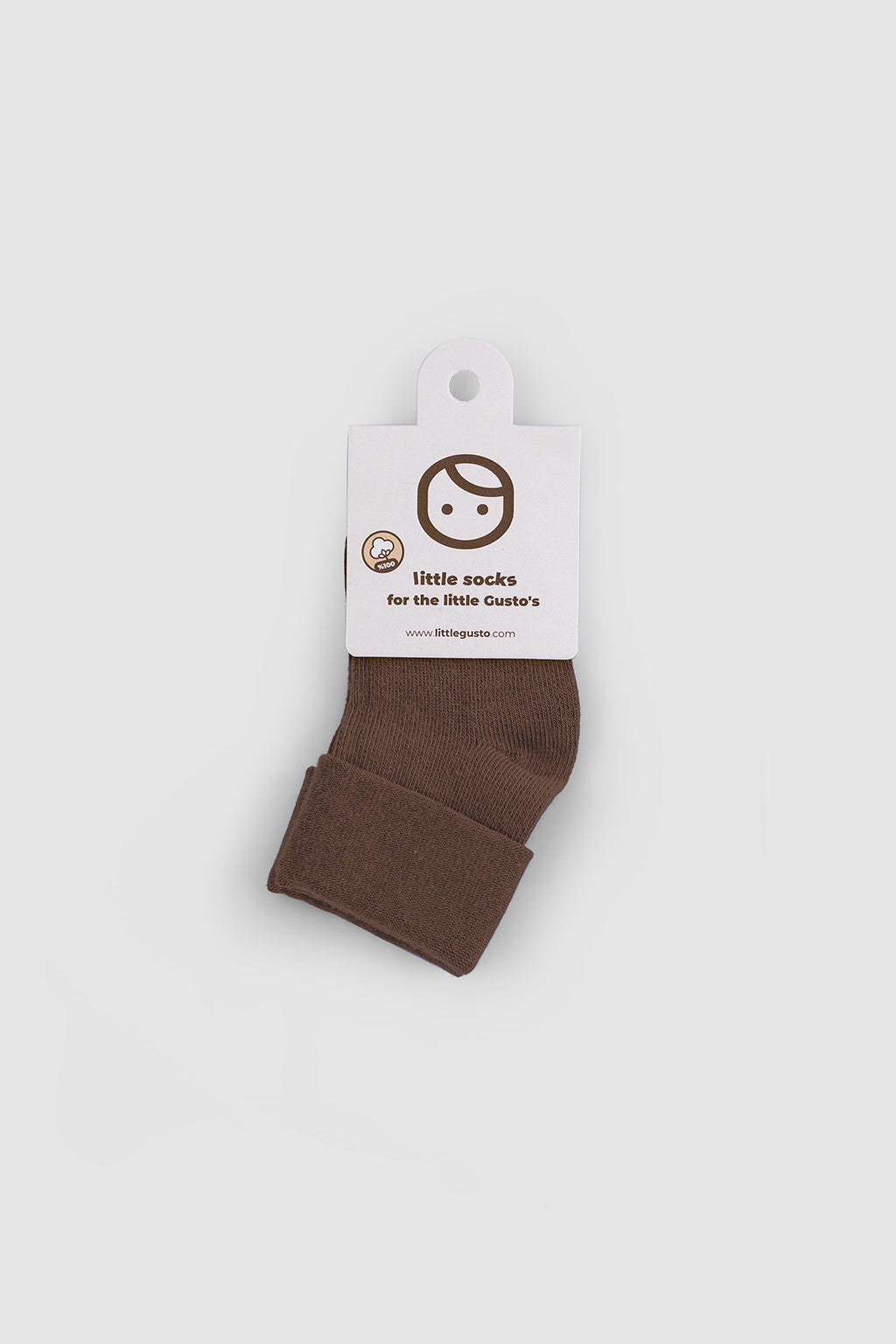 Organik Bebek Çorabı Kahve - Little Gusto - Bebek Çorap