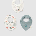Organik Pamuk 3'lü Sıvı Geçirmez Born To Be Gusto Bandana Önlük Seti - Little Gusto - Bebek Önlük