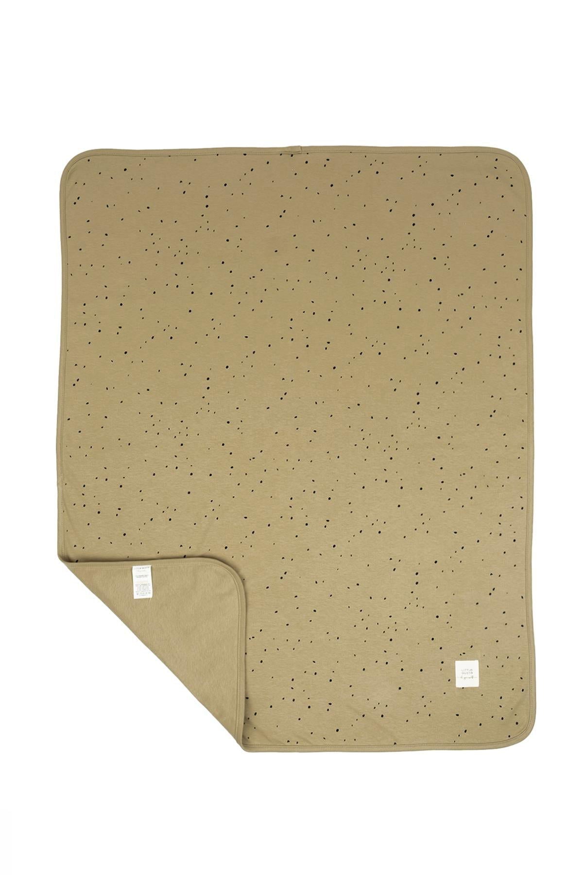 Organik Pamuk 80x100cm Çift Katlı Haki Bebek Battaniyesi - Little Gusto - Yenidoğan Battaniye