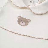Organik Pamuk Bebe Yakalı Tulum Playtime Ayıcık Nakışlı - Little Gusto - 