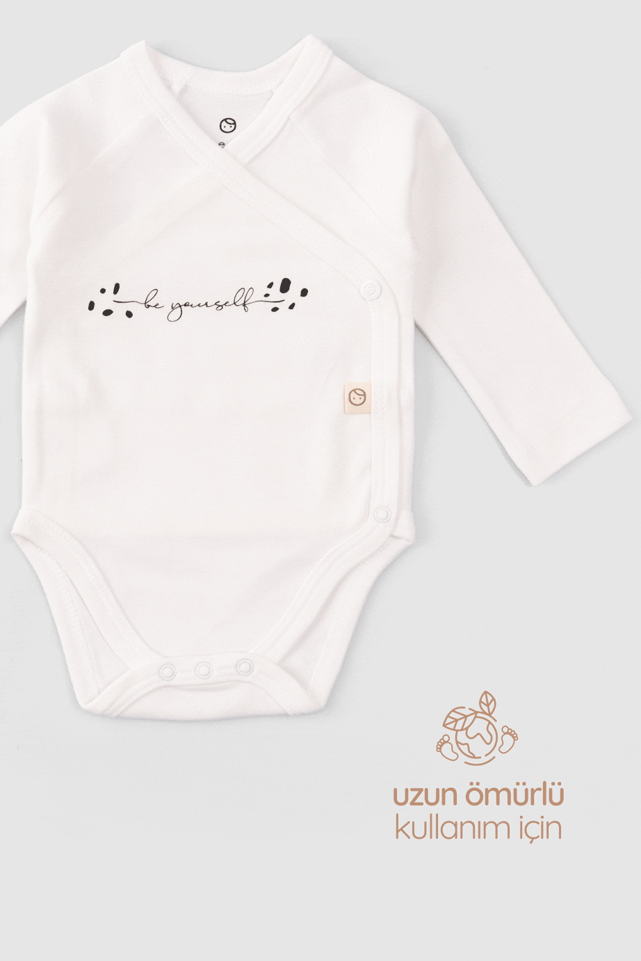 Organik Pamuk Bebek Body Zıbın Uzatma Aparatı - Little Gusto - 